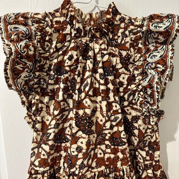 House Of Harlow 1960 Nicole Richie Flutter Sleeve Mock Neck Baby Doll Dress - Picture 6 of 12